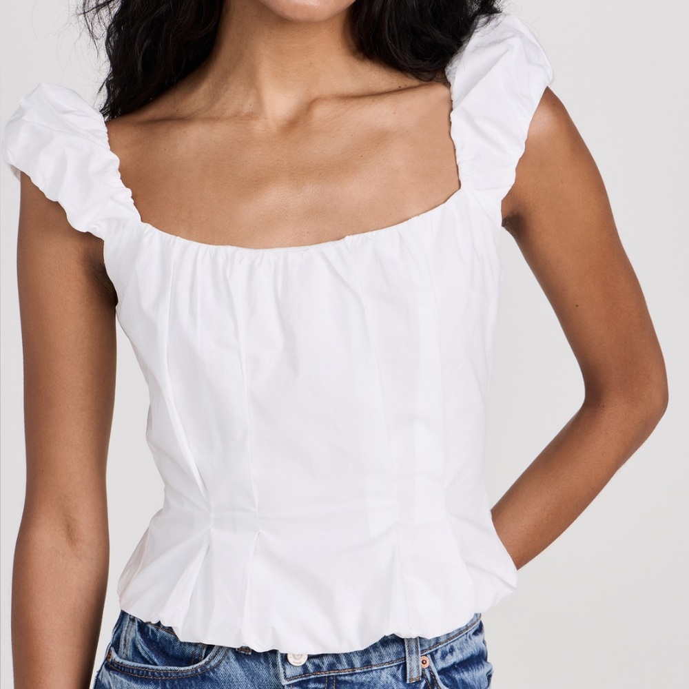 Elegant White Ruched Women's Top